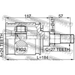 0111-kdj95, ШРУС ВНУТРЕННИЙ 24x47x27 (TOYOTA LAND CRUISER PRADO 90 1996-2002) FEBEST