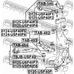0120-USF40F, Опора шаровая переднего поворотного кулака
