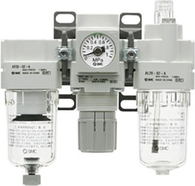 AC40-F04-B, G 1/2 FRL, 5μm Filtration Size - Without Pressure Gauge