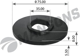 100.563, Шайба SCANIA сайлентблока кабины (резина) (75.5x25.5x37) MANSONS
