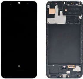 Фото 1/2 Дисплей (экран) в сборе с тачскрином для Samsung Galaxy A30s SM-A307FN черный с рамкой (OLED)