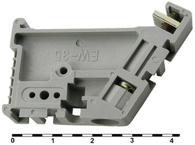 EW35, Стопор на DIN-рейку , 27х6х45 мм, PA66, корпус серый