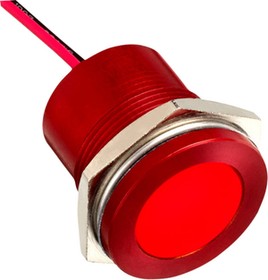 Q22F5ARXXSR24AE, LED Indicator, Rear Epoxy Wire, Fixed, Red, AC / DC, 24V