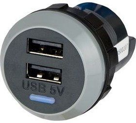 PVPRO-D, USB гнездо зарядного устройства, 5В DC, PVPro Series, 3 А, 2 Порта, USB Типа A