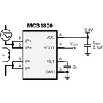 MCS1800GS-25-P, Board Mount Current Sensors 3.3V Hall current sensor ...