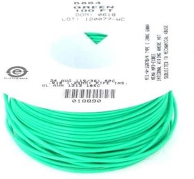 5854 GR005, Hook-up Wire 24 AWG 19/36 600V, PTFE 100 ft Spool, Green, Alpha Wire | купить в розницу и оптом