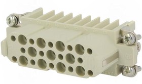 Фото 1/4 Socket contact insert, 16A, 25 pole, unequipped, crimp connection, with PE contact, 09210253101