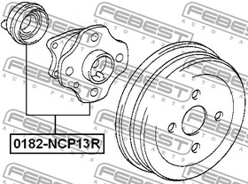 Фото 1/3 0182NCP13R, Ступица в сборе с подшипником TOYOTA YARIS 99-05 ABS