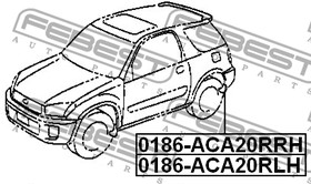 Фото 1/3 0186-ACA20RLH, 0186-ACA20RLH_брызговик задний левый!\ Toyota RAV4 00-05