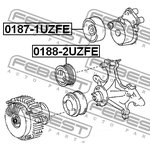 01871UZFE, Ролик натяжной приводного ремня TOYOTA LAND CRUISER 100 98-07