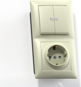 Комбинированный блок СЕЛЕНА скрытой установкой выключатель с подсветкой+розетка БКВР-424с/к 8183