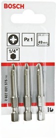 2607001575, Pozidriv Screwdriver Bit, PZ1 Tip