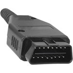 OBD-16-F11X, Разъем диагностический OBD F11X, male, прямой, 16 контактов, 24 В ...