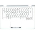 Клавиатура (топ-панель) для ноутбука Lenovo IdeaPad Yoga 300-11IBR белая с белым ...