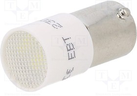 1880623W, Индикат.лампа: LED; BA9S,T10; белый; пластик; 230ВAC; 230ВDC
