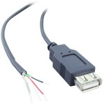 USB 2.0 connection line, USB socket type A to open end, 1.8 m, black