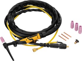 Фото 1/10 93643, Горелка сварочная TIG WP17V, прямое подключение к баллону, 4 метра