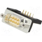 DTS09PYC/2M66UN, Разъем D-Sub; PIN: 9; гнездо; "папа"; на панель,на PCB; THT