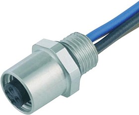 Фото 1/2 Sensor actuator cable, M5-flange socket, straight to open end, 3 pole, 0.2 m, 1 A, 09 3106 00 03