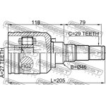 0211-CA33LH, Шрус внутренний левый 27x46x29