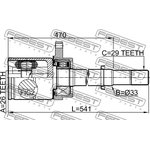 0211-J31VQ35RH, Шрус внутренний правый 26x33x29