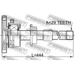 0212-T30MTRH, Полуось правая 29x443x0, NISSAN X-TRAIL T30 2001.06-2013.01 [EL]
