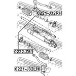 0222-z51, ТЯГА РУЛЕВАЯ (NISSAN MURANO Z51 2007-) FEBEST