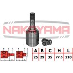 NJ7177NY, ШРУС внутр. к-кт SUBARU LEGACY B13 03-09 (25x29x187.5x35)