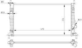 Фото 1/2 550014, Радиатор охлаждения двигателя MAZDA 3 1.6 04-