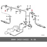 34321154322, Втулка тормозного шланга BMW: E24, E28, E30, E32, E34, X3 F25