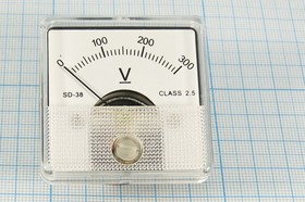 Фото 1/2 Головка измерительная Вольтметр, размер 45x45 мм, 300В, марка SD38, точность 2.0