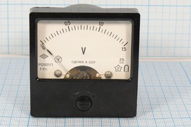 Фото 1/3 Головка измерительная Вольтметр, размер 60x60 мм, 1.5В, марка М2001, точность 2.5