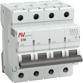 Автоматический выключатель AV-6, 4P, 10A, 6kA, AVERES mcb6-4-10C-av