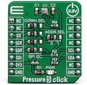Фото 1/5 MIKROE-3566, Pressure 5 Click Pressure Sensor for BMP388 Battery-Powered and Portable Applications