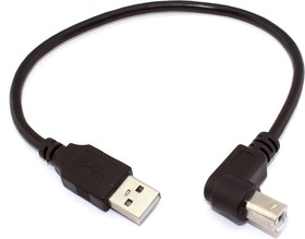 Фото 1/2 Кабель USB 2.0 на USB-B угол вверх 0,3 м