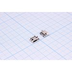 Разъем microUSB розетка, тип B, контакты 5C4HP, на плату, угловой, SMD, microUSBB5SA2