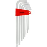 16411, Набор ключей имбусовых HEX, 2-12 мм, CrV, 9 шт., экстра-длинные, c шаром ...