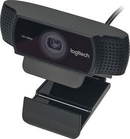 Фото 1/10 Камера Web Logitech Pro Stream C922 черный 3Mpix (1920x1080) USB2.0 с микрофоном (960-001089)