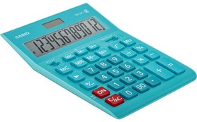 Фото 1/9 Калькулятор настольный CASIO GR-12С-LB (210х155 мм), 12 разрядов, двойное питание, ГОЛУБОЙ, GR-12C-LB-W-EP
