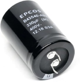 B43545B9397M000, Электролитический конденсатор, фиксация защелкой, 390 мкФ, 400 В, Серия B43545, ± 20%