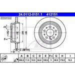 24.0112-0151.1, Диск тормозной задн, VOLVO: S60 2.0 T/2.3 T5/2.4/2.4 AWD/2.4 ...