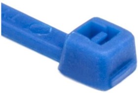 Cable tie internally serrated, ethylene tetrafluoroethylene copolymer, (L x W) 100 x 2.5 mm, bundle-Ø 5 to 22 mm, blue, UV resistant, -80 to