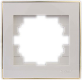 Фото 1/4 Горизонтальная рамка RAIN б/ вст белая с бок. вст. золото 703-0226-146