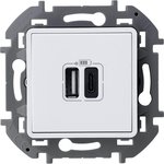 Legrand INSPIRIA Белый Зарядное устройство с двумя USB-разьемами A-C 240В/5В 3000мА