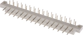 Фото 1/2 A 31-S1/SILVER, 5mm Pitch 31 Way 2 Row Right Angle Male DIN 41617 Connector, Solder Termination, 2A