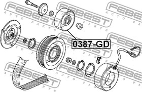 Фото 1/7 Ролик натяжителя HONDA FIT GD4 [JP] ремня кондиционера \ 0387-GD FEBEST