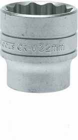 Фото 1/2 M120532-C, 1/2 in Drive 32mm Standard Socket, 12 point, 43 mm Overall Length
