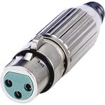 AAA4FZH, XLR Connectors 4P F SLD XLR MTL HND Ni FINISH, Ag PLT