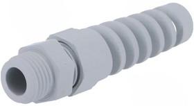 Cable gland with bend protection, PG7, 15 mm, Clamping range 2.5 to 6.5 mm, IP68, silver gray, 53015600