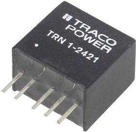 TRN 1-2421, Isolated DC/DC Converters - Through Hole 18-36Vin +/-5Vout 1W +/-100mA Iso Reg SI